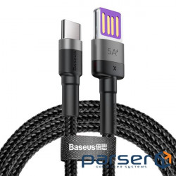 Cable Baseus Cafule HW QC USB Double-sided Blind Interpolation For Type-C 40W 1m Gray+ (CATKLF-PG1)