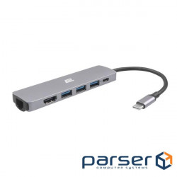 Адаптер 2Е USB-C Slim Aluminum Multi-Port 6in1 (2EW-2684)