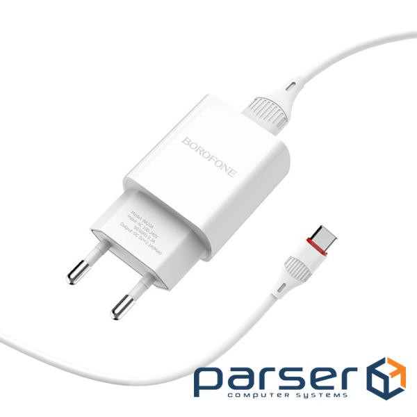Зарядний пристрій BOROFONE BA20A Sharp single port charger set(Type-C) White (BA20ACW)