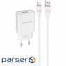 Зарядний пристрій BOROFONE BA20A Sharp single port charger set(Type-C) White (BA20ACW)