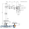 Кронштейн Brateck LDT66-C012, 17'' - 32'', VESA: 75x 75,100x100мм, до 9 кг BRATECK LDT66-C012
