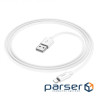 Cable HOCO X87 Magic Silicone USB-A to Lightning 1m White (6931474783202)