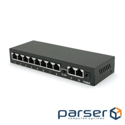 POE комутатор Merlion 8 POE 10 / 100 + 2 RJ45 10 / 100 зовнішній блок живлення 52V 1,85A (YT22106) 52V 1,85A (YT22106)