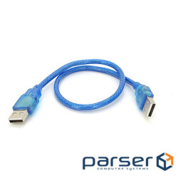 Кабель USB 2.0 RITAR AM / AM, 0.3m, прозорий синій (YT-AM / AM-0.3TBL) (YT-AM / AM-0.3TBL)