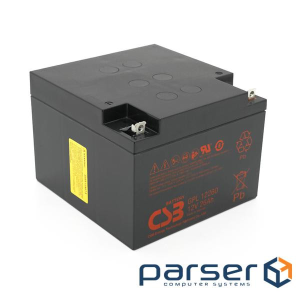 Акумуляторна батарея CSB GPL12260, 12V 26Ah (166х175х125 мм), Q2 / 72 (В&apos,ЄТНАМ) )