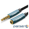 Кабель мультимедійний 3.5mm M to 3.5mm F 1.0m AV118 blue Ugreen (40673)