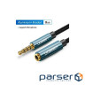 Кабель мультимедійний 3.5mm M to 3.5mm F 1.0m AV118 blue Ugreen (40673)