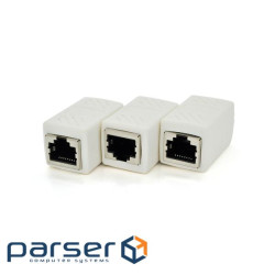 З&apos,єднувач RJ45 8P8C мама / мама RJ45 для з&apos,єднання кабелю, екранований, білий, Q50 (06435) , Q50 (06435)