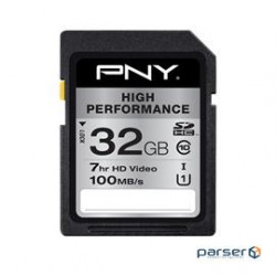 PNY Memory P-SDHC32GU1GW-GE 32GB Cl10 UHS-I/ U1 up to 85MBs READ SDHC Retail