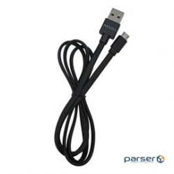 Accell Cable A229C-003B-23 USB-A2.0 to USB Micro-B Flat Cable 3.3ft/1m Black Retail