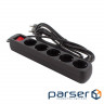 Мережевий фільтр COLORWAY CW-PSEA52BK Black, 5 розеток, 2м 