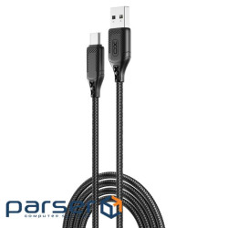 Кабель XO NB235 Zebra Series Braided USB-A to Type-C - 1m (Чорний ) (NB235_C_Black)