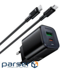 Набір BOROFONE BAS85A USB+Type-C+ кабель Type-C, PD30W+Q3.0, 1м, Black, Bliste (BOROFONE BAS85A / B)