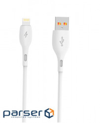 Кабель SkyDolphin S22L Soft Silicone USB - Lightning (M/M), 1 м , White (USB-000599)