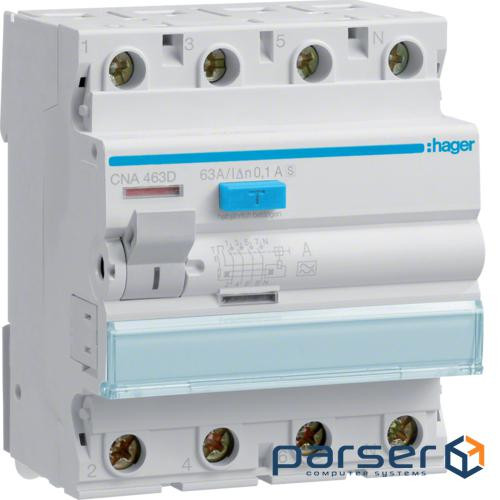 ПЗВ 4P 6kA 63A 100mA A S (CNA463D)