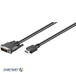 Кабель Goobay HDMI to DVI M/ M 2.0m, 18+1 D=5.5mm Nickel, черный (75.05.0580-90)