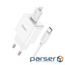 Зарядний пристрій HOCO C106A Leisure USB + cable USB to USB-C 10.5W White (6931474783912)