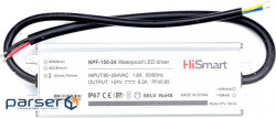 Блок живлення HiSmart 24V, 6.3A, 150W, PFC, IP67 (NPF-150-24)