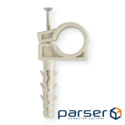 Clamp for fixing pipes D20-22 with dowel D8/36 with impact screw, gray, Instal (pack of 50 pcs. ) (OBT22G)