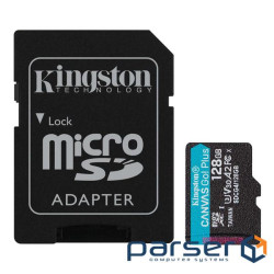 Карта пам"яті Kingston 128GB microSDXC сlass 10 UHS-I U3 V30 A2 Canvas Go Plus G4 (SDCG4/128GB)