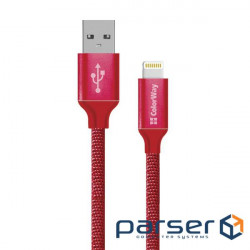 Date cable USB 2.0 AM to Lightning 2.0m red ColorWay (CW-CBUL007-RD)