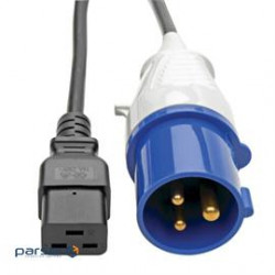 IEC 309 to C19, Heavy Duty Extension Cord - 16A, 250V, 16 AWG, 10 ft., Black (P070-010)