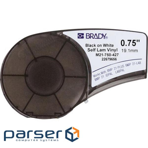 Label printer ribbon Brady Self-laminating Vinyl, 2 - 3 мм., Black on White (M21-750-427)