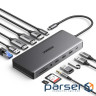 Док-станція USB3.2 Type-C --> HDMIx2,4K60Hz/4xUSB-A/2xUSB-C3.2/DP4K60Hz/RJ45/SD/TF/AUX PD 10 (15978)