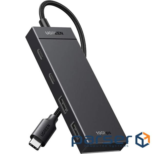 Концентратор Ugreen USB-C to 2xUSB 3.2 Gen2 + 2xUSB-C 3.2 Gen2 10Gbps CM806 black (35583)