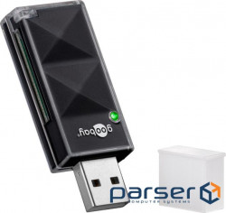 Перехідник накопичувача USB2.0 A-CardReader,4-in-1 1xSlot SDxx/microSD,чорний (75.09.5682-20) (75.09.5682-20)