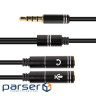 Перехідник 3.5 mm (M) - 2x3.5 mm (F), 4 pin, 0.2 m PowerPlant (CA913206)