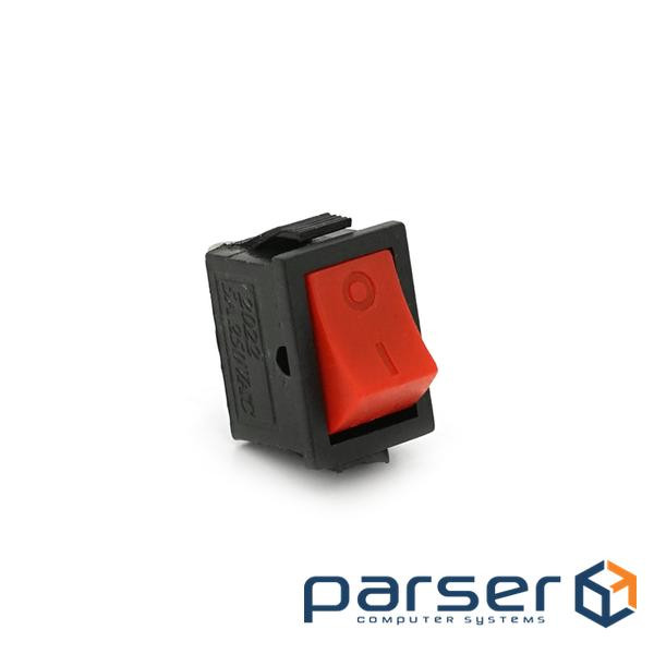 Перемикач ON-OFF KCD1-101, 250VAC/5A, 2 контакти , Red, Q200