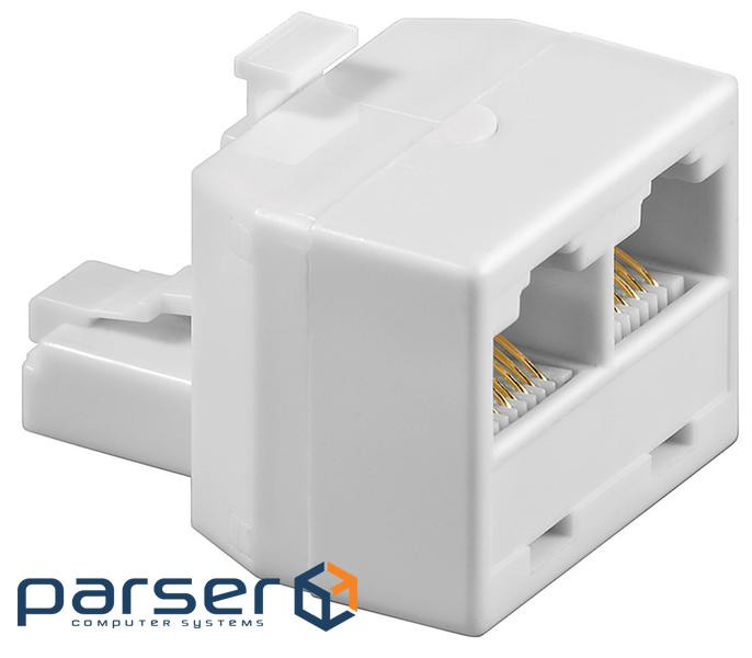 Перехідник мережевий RJ45 UTP5e 1x2 M/F,ISDN T-адаптер 1:1,білий (75.09.3057-20) (75.09.3057-20)