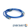 Кабель USB 2.0 RITAR AM / BM, 2.0m, 1 ферит, прозорий синій (YT-AM/BM-2.0TBL)