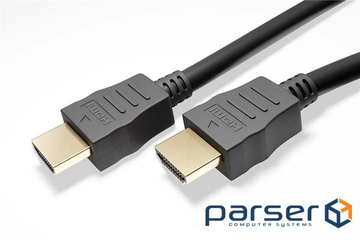 Кабель монітора-сигнальний HDMI M/M 5.0m,v2.1 8K@60Hz D=5.8mm 2xShielded,чорний (75.06.1642-1) (75.06.1642-1)