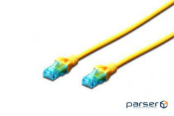 Patch cord Digitus UTP, CAT 5e, 3м, AWG 26/ 7, CCA, PVC, желтый (DK-1512-030/Y)