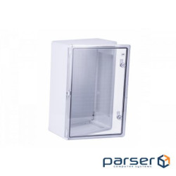 Бокс міцний з ABS пластику з монтажною панеллю 500х350х190, з прозорими дверцятами, IP65 (111519) , IP65 (111519)