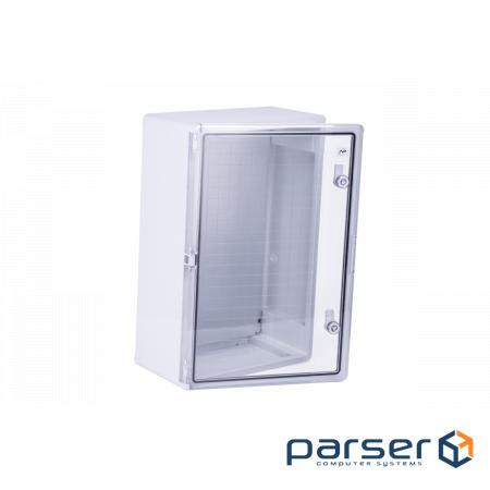 Бокс міцний з ABS пластику з монтажною панеллю 500х350х190, з прозорими дверцятами, IP65 (111519) , IP65 (111519)