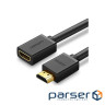 Кабель мультимедійний HDMI M to HDMI F 0.5m HD107 black UGREEN (10140)