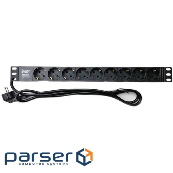 Удлинитель на 9 розеток без выключателя 220В 1U 19" EServer (EServer 13720)