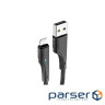 Дата кабель USB 2.0 AM to Lightning 0.25m 2.4A black Essager (EXCL-LSB01)