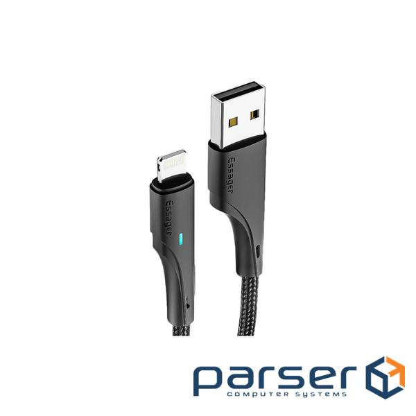 Дата кабель USB 2.0 AM to Lightning 0.25m 2.4A black Essager (EXCL-LSB01)
