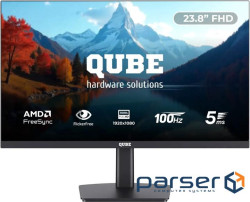 Монітор QUBE 23.8" V24F100-IPS FHD 100hz, HDMI, DP, HDMI cable
