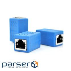 З&apos,єднувач RJ45 8P8C мама / мама RJ45 для з&apos,єднання кабелю, екранований, блаки (00757 blue) (00757 blue)