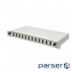 Патч-панель 24 порти під 12 адаптера SC Duplex / LC Quad, порожня, 1U, каб.вводі для 2x (UA-FOP12SCD-G)