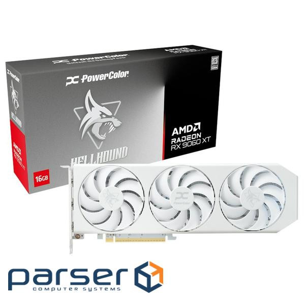 Відеокарта POWERCOLOR Hellhound Spectral White Radeon RX 9060 XT 16GB GDDR6 (RX9060XT 16G-L/OC/WHITE