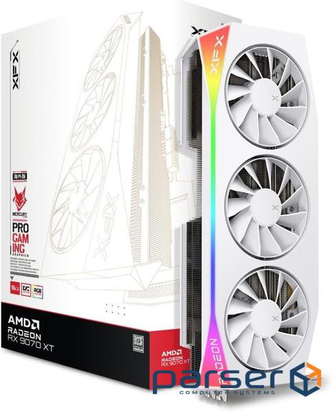 Відеокарта XFX Radeon RX 9070 XT Mercury OC RGB White 16GB GDDR6 (RX-97TRGBBW9)