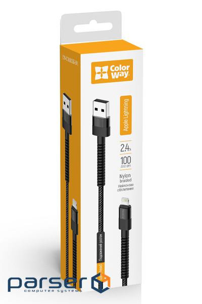 Дата кабель USB-C to Lightning 1.0m 2.4А black ColorWay (CW-CBUL063-BK)
