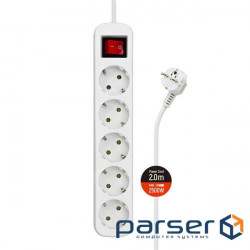 Surge protector ColorWay CW-PSEA52W, 5 sockets / 2M white