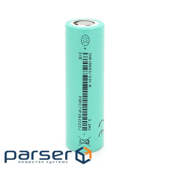 Акумулятор 18650 Li-Ion EVE 3200mAh 33V 10A, 4.2 / 3.6 / 2.5V, Gray (INR18650 33V)